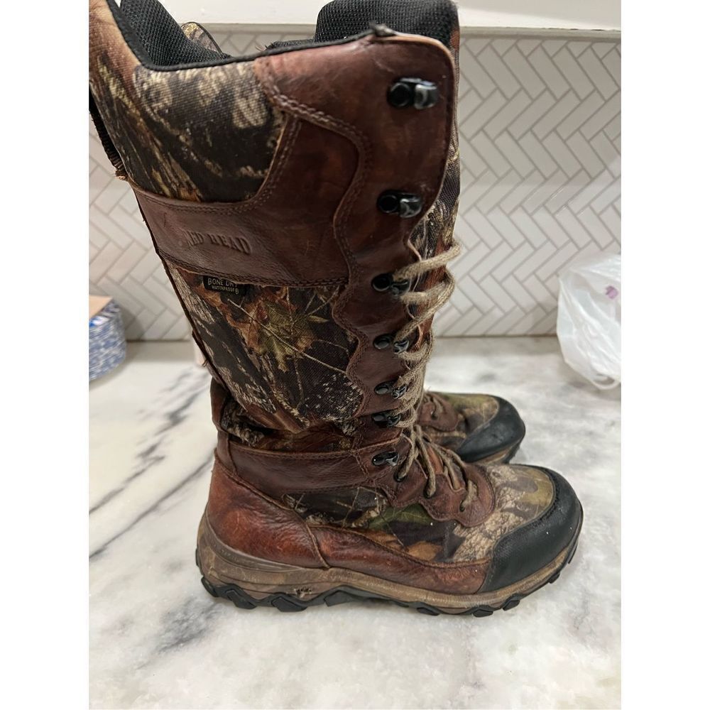 REDHEAD~Bone Dry Waterproof~Men's Boots~Size 9W Camo Pattern~Pre-Owned